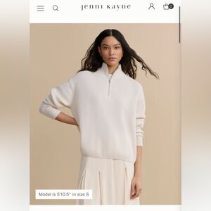 Jenni Kayne Ivory Cashmere Half Zip